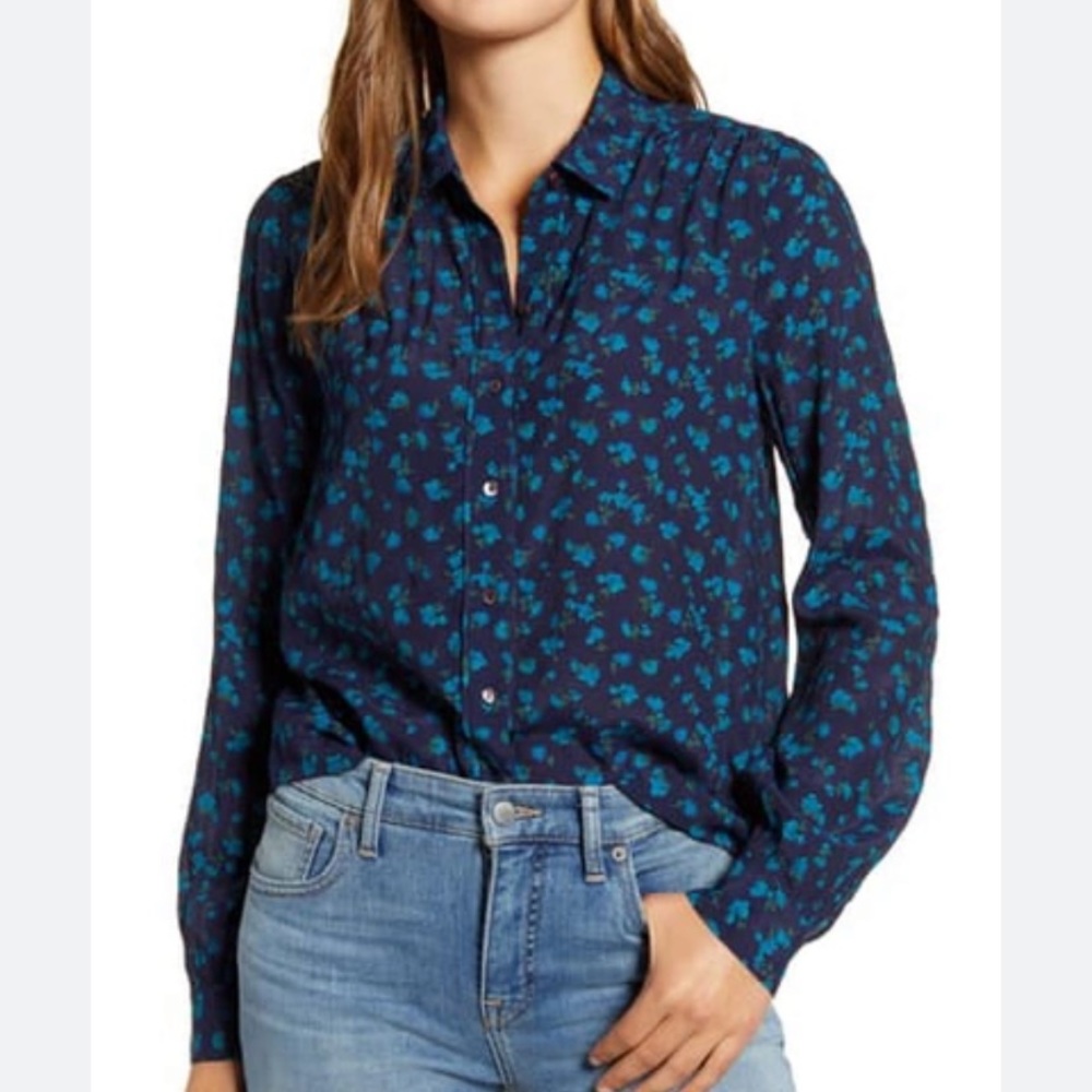 🎉HP🎉Lucky Brand Harlowe floral button up blouse size XS NWT
